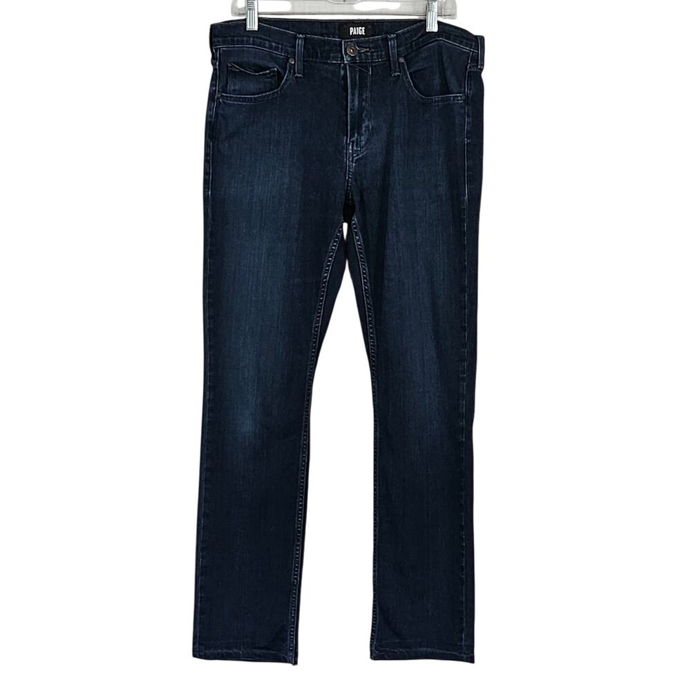 PAIGE Federal Slim Straight Blue Jeans Sz 33X31 Cellar